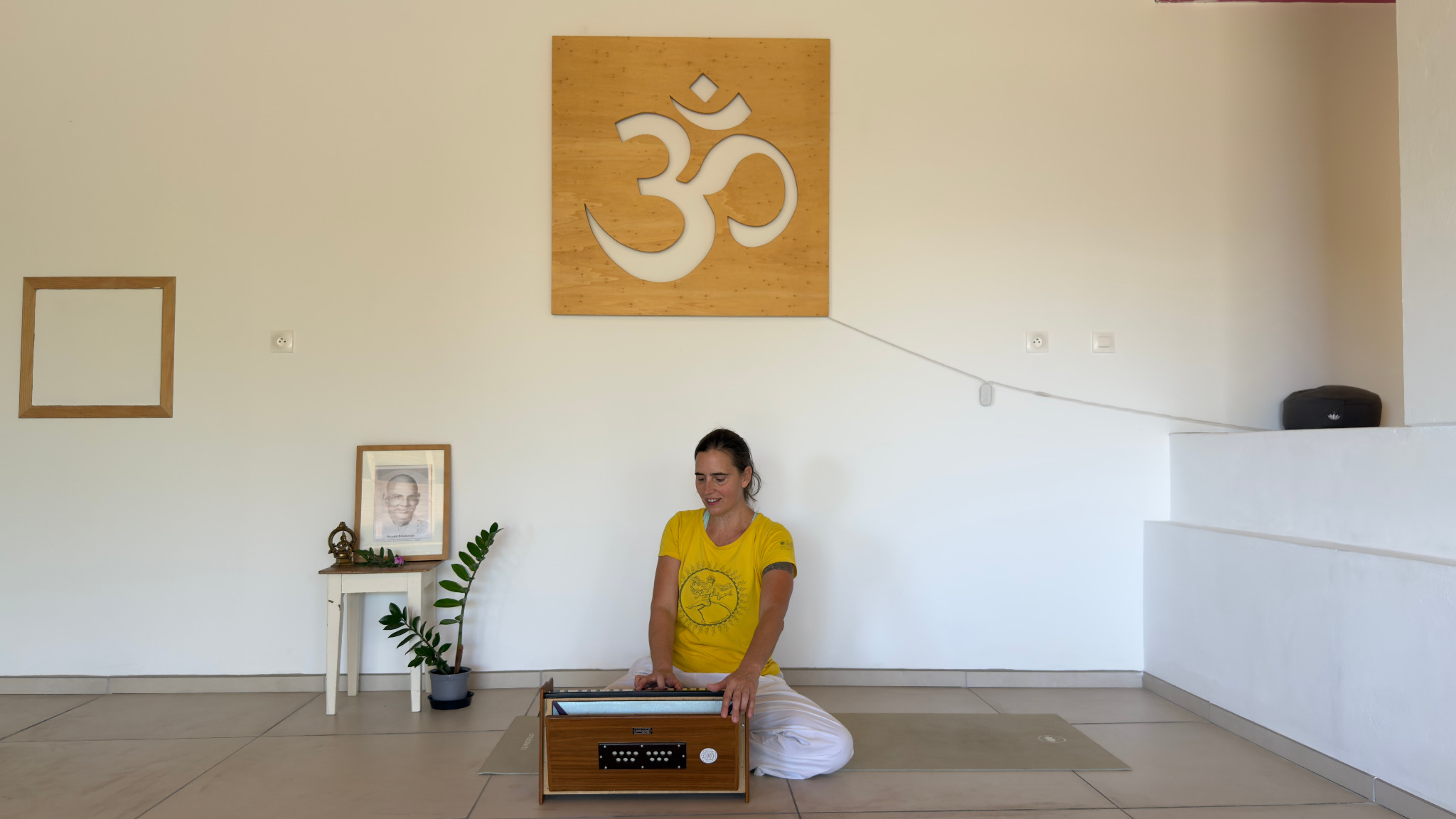 Harmonium dans la salle de yoga